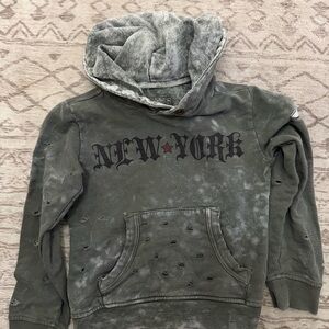 Butter Gray Distressed Hoodie